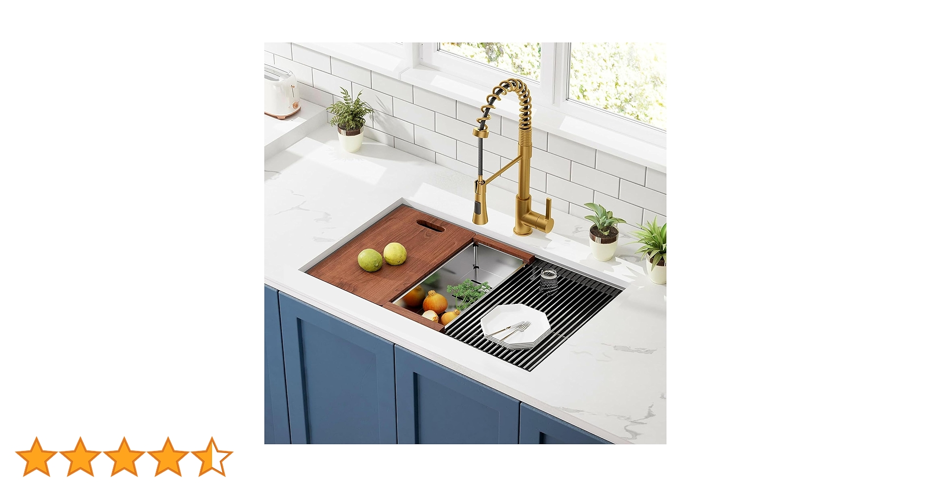 CELAENO 30-inch Undermount Workstation Sink, All in One Stainless